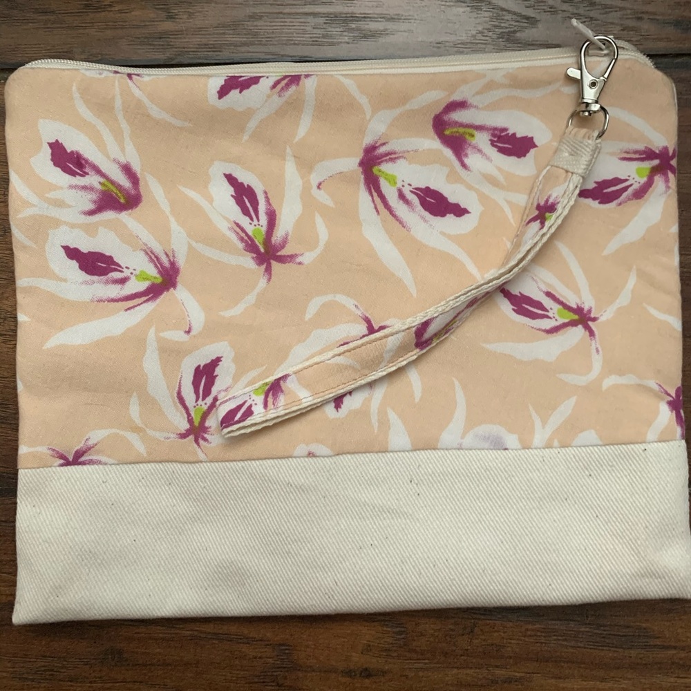 Repurposed acacia island orchid pouch